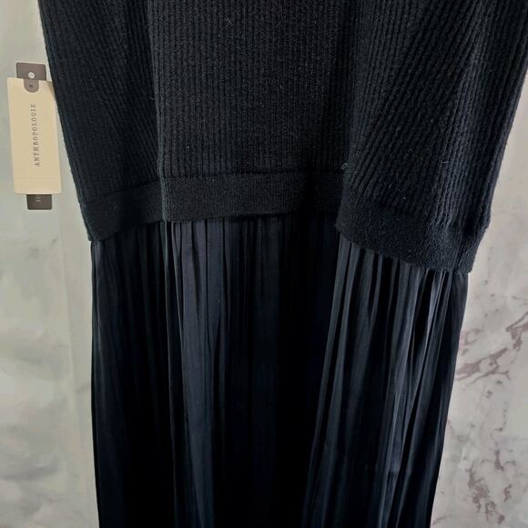 Anthropologie Dress Womens Medium Black Ribbed Maxi Tank Sweater Thea Twofer - Picture 8 of 11